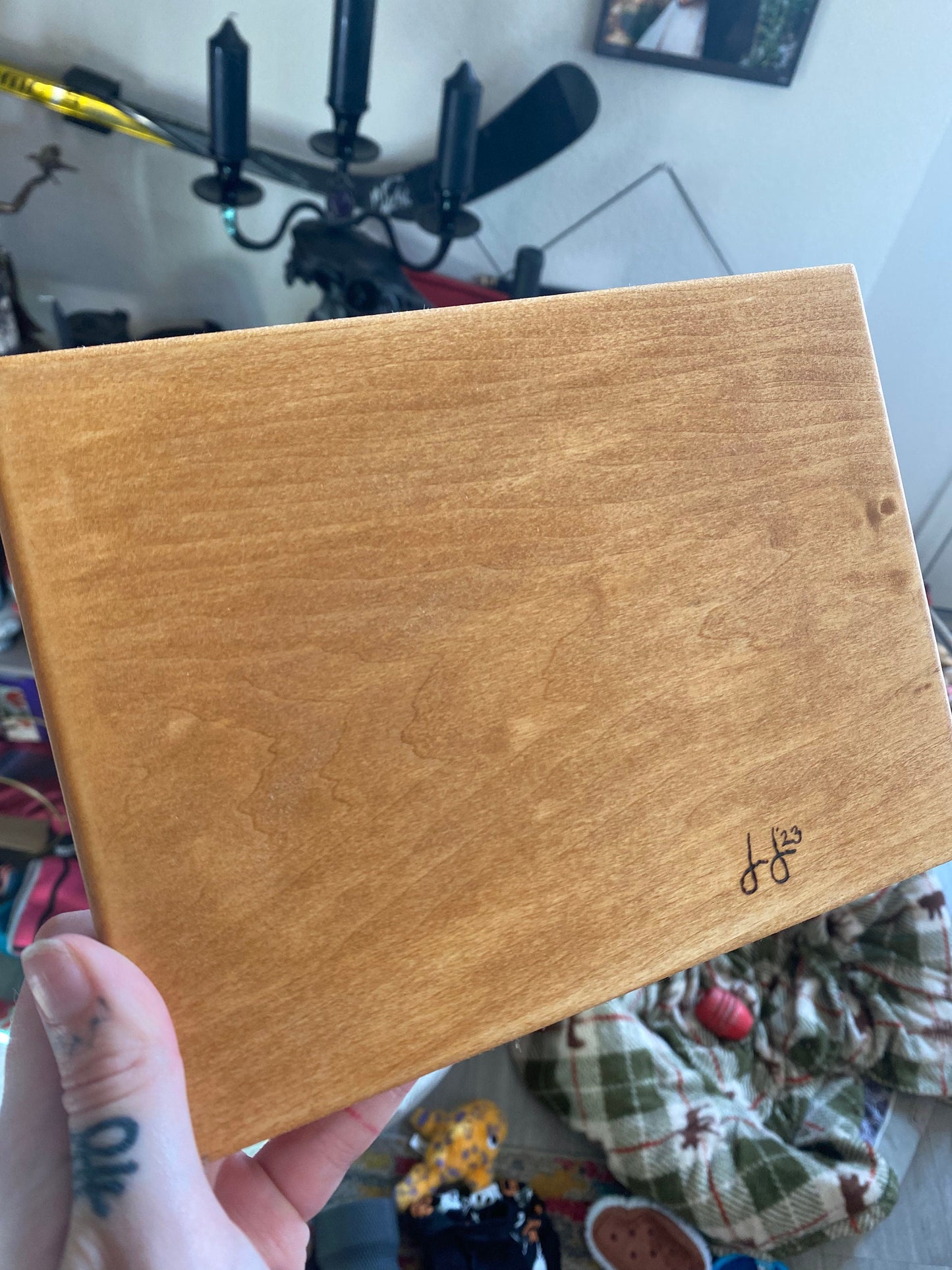 Crystal Beetle Wood Pyrography Piece