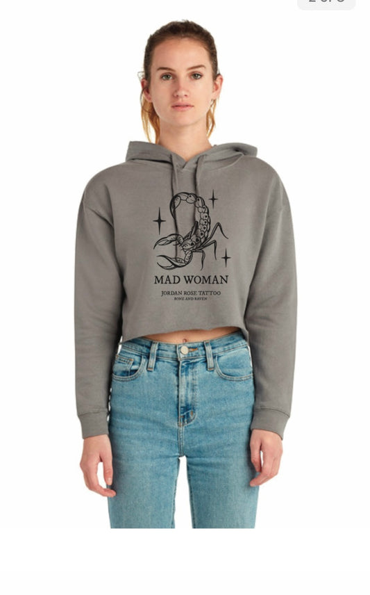 Mad Woman Cropped Hoodie