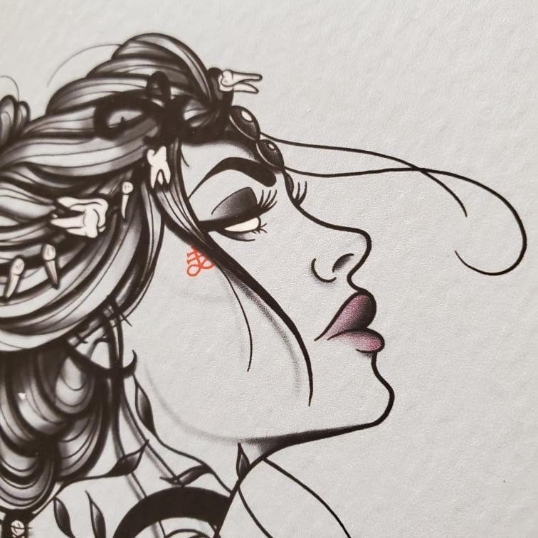 Bird Lady Print 11x14